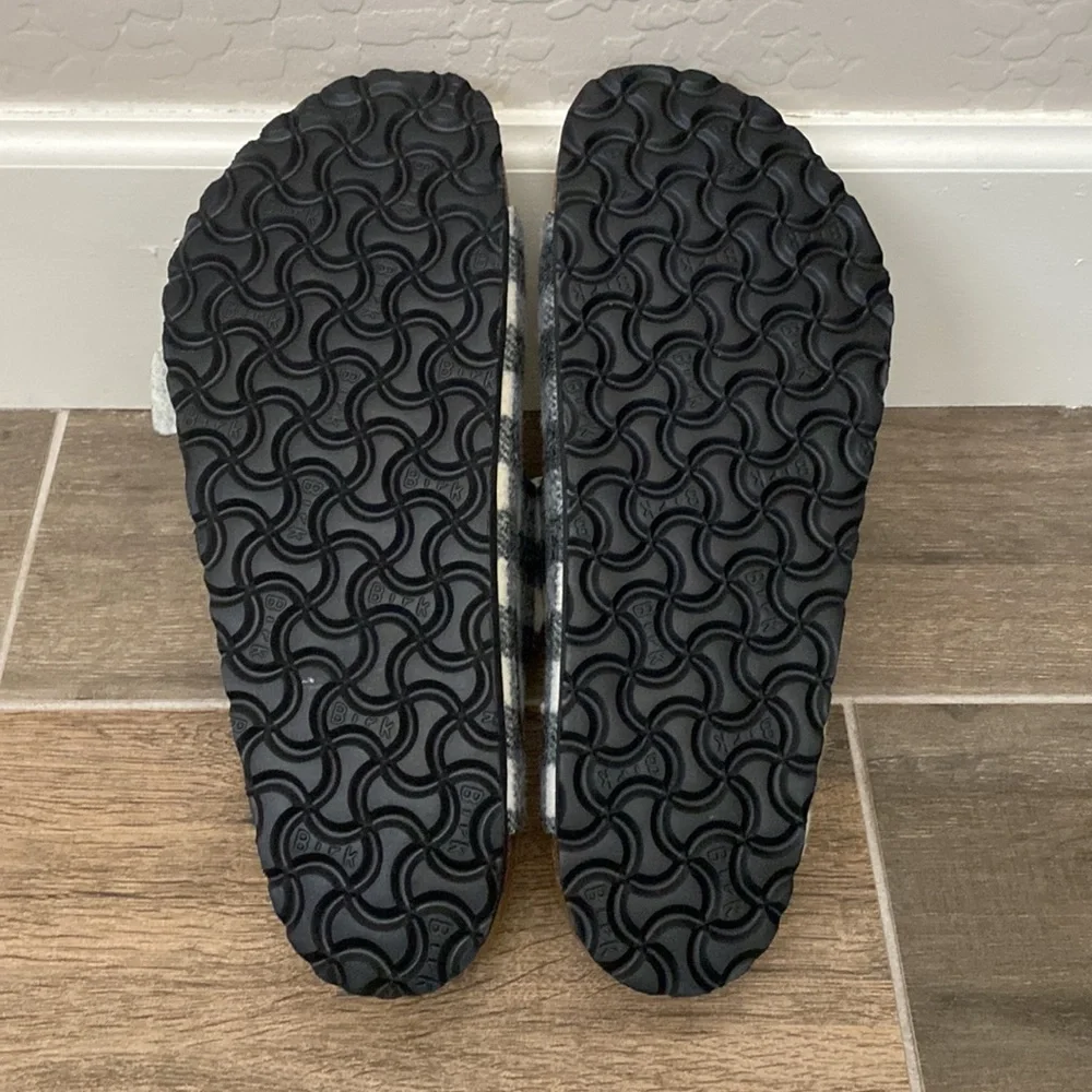 NEW Birkenstock Arizona Shearling Plaid Wool Slide Sandal Size 43 / 10
